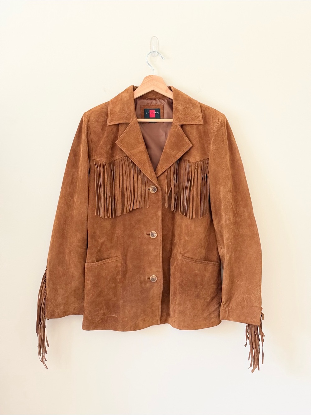 Vintage Suede Fringe Western Jacket Brown Leather Boho Cowgirl Rodeo Festival M - Picture 4 of 13
